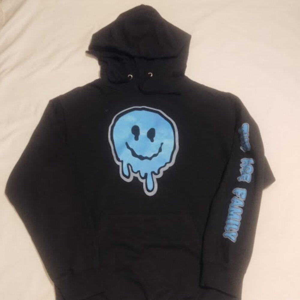 Ace Family Hoodie Mens Small black blue Pullover Youtuber Merch EUC